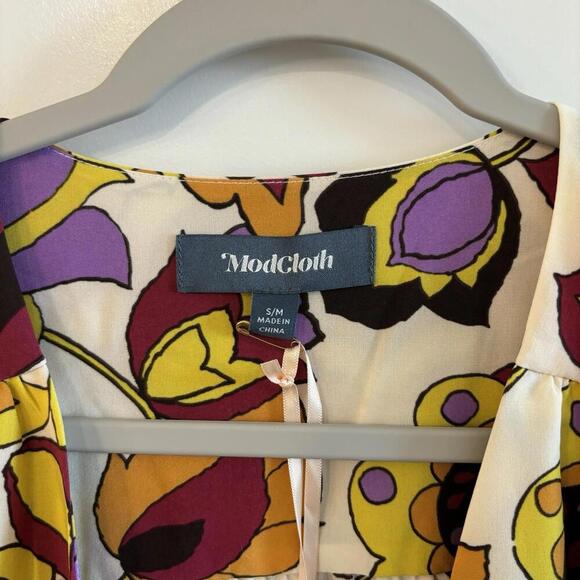 ModCloth Womens Size Small Medium Multicolor Artsy Open Tunic Cardigan Kimono - Picture 4 of 7